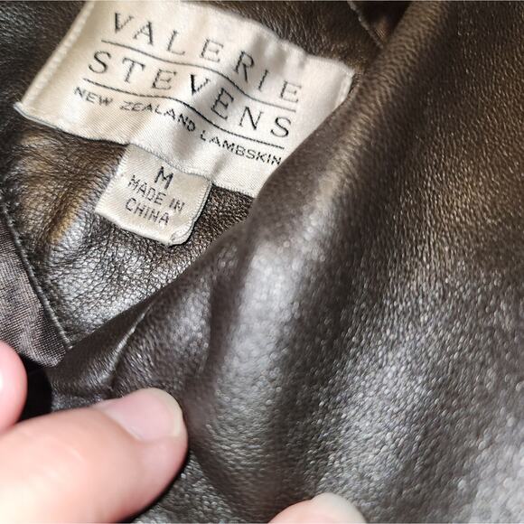 VALERIE STEVENS EUC. SIZE MEDIUM WOMEN LEATHER JACKET COAT - Picture 9 of 9